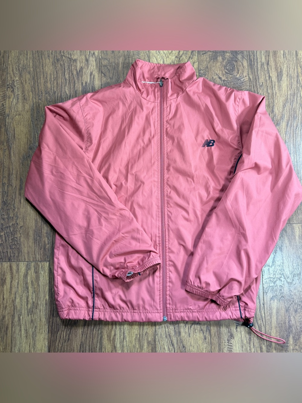 New Balance Women’s Pink Windbreaker Jacket Large Y2K Lightweight Track Jacket